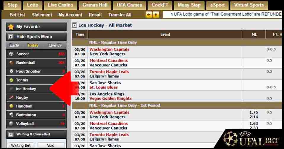 ฮอกกี้น้ำแข็ง ufabet